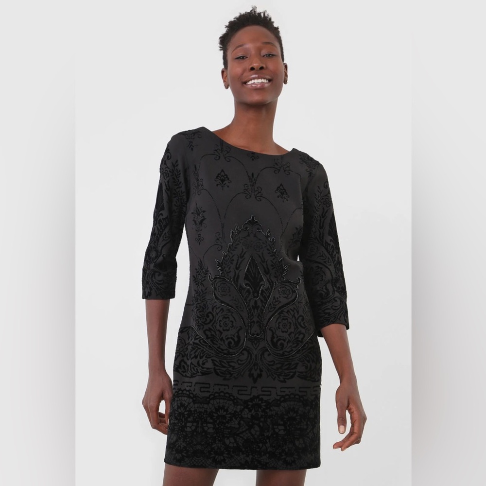 Desigual Black Shift Dress Size 38 (4)